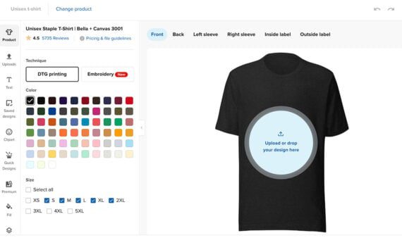 Screenshot of a Printful setup process Screenshot of a Printful setup process