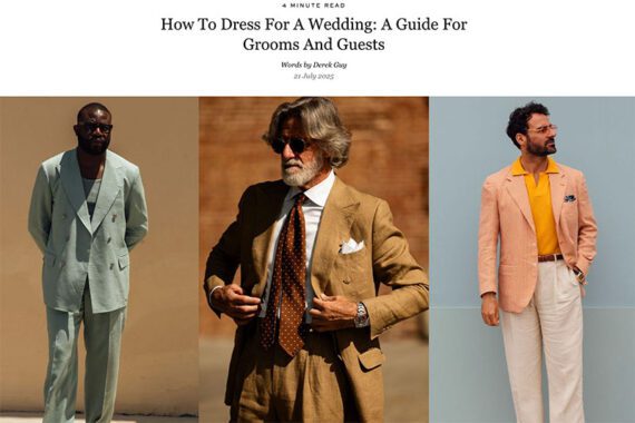Photo from Mr. Porter of the post "How To Dress For A Wedding: A Guide For Grooms And Guests" with 3 males wearing attractive apparel