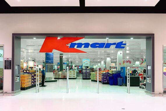 Image of a Kmart entrance in a mall