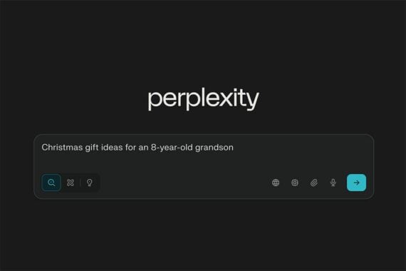 Screenshot of Perplexity's search page