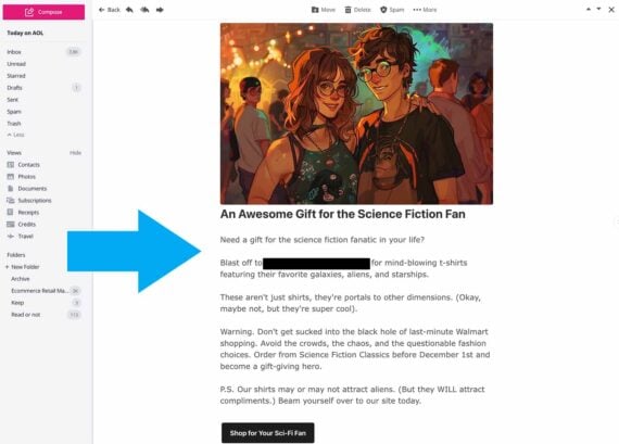 Screenshot of the ad