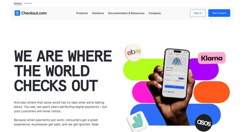 Home page of Checkout.com