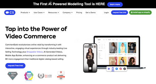 Home page of CommentSold