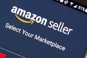 Image of a smartphone screen reading "Amazon Seller"