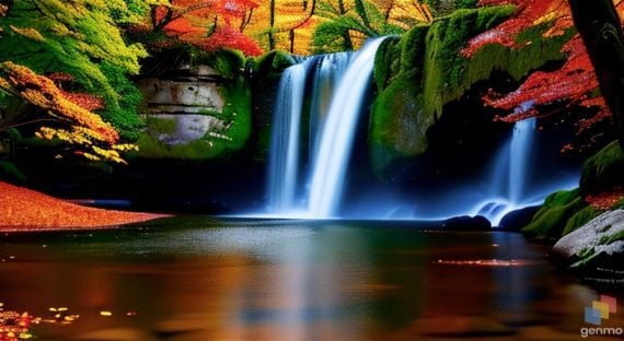 Screenshot of the waterfall image from Genmo