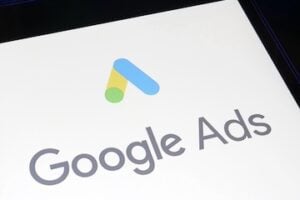 Google Ads logo on a smartphone