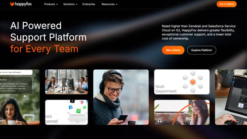 HappyFox home page