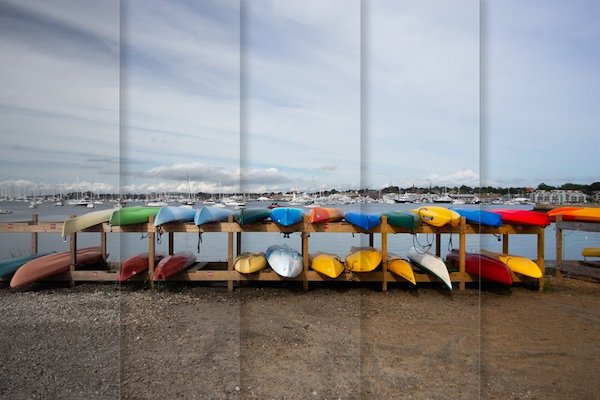 Photo from TutsPlus of kayaks with differing red densities.