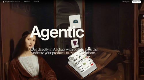 Web page of Shopify Agentic Storefronts