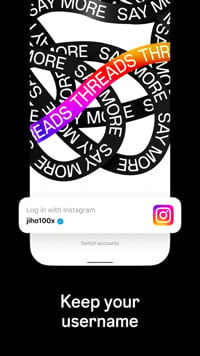 Home page of Threads on a mobile screen