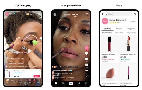 Example stores on TikTok shop