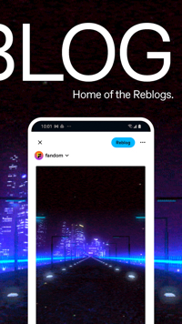 Home page of Tumblr on a mobile screen