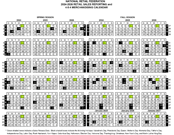 Screenshot of NRF's 2024 to 2026 4-5-4 calendar.